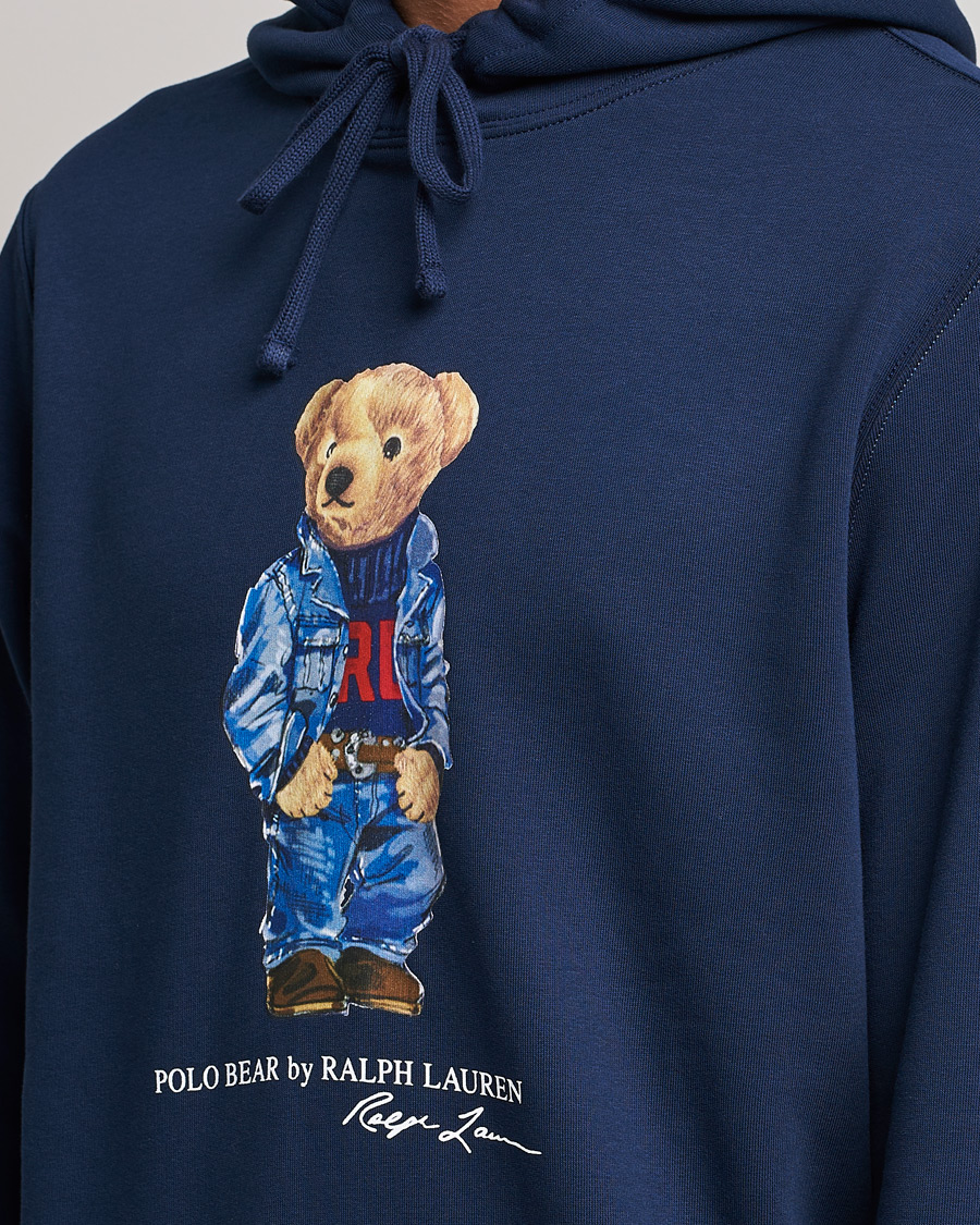 Homme | Pulls Et Tricots | Polo Ralph Lauren | Printed Denim Bear Hoodie Cruise Navy