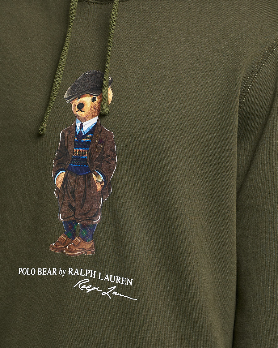 Homme | Pulls Et Tricots | Polo Ralph Lauren | Printed Denim Bear Hoodie Army Olive