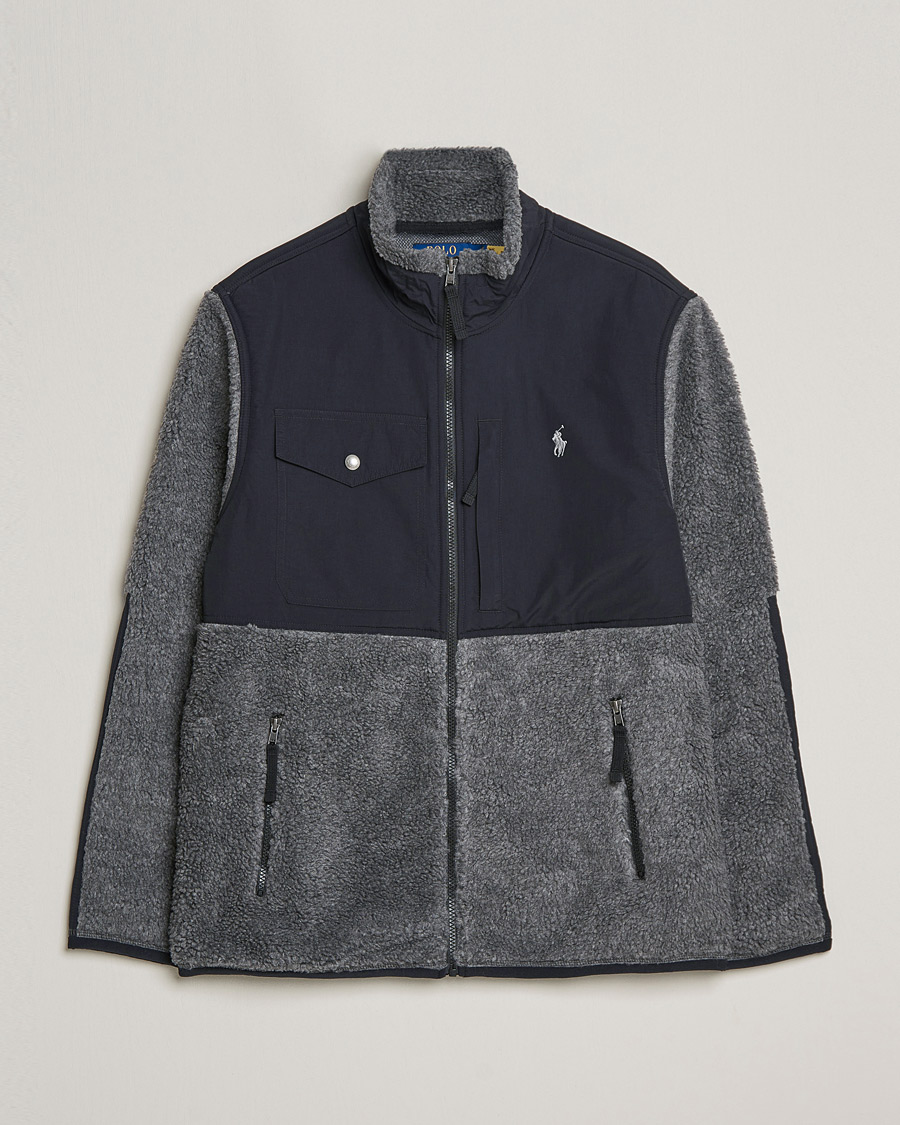 Homme | Pulls Et Tricots | Polo Ralph Lauren | Bonded Sherpa Full Zip Sweater Charcoal/Black