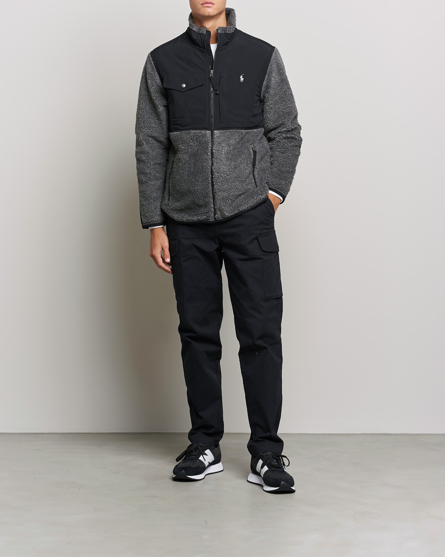 Homme | Pulls Et Tricots | Polo Ralph Lauren | Bonded Sherpa Full Zip Sweater Charcoal/Black