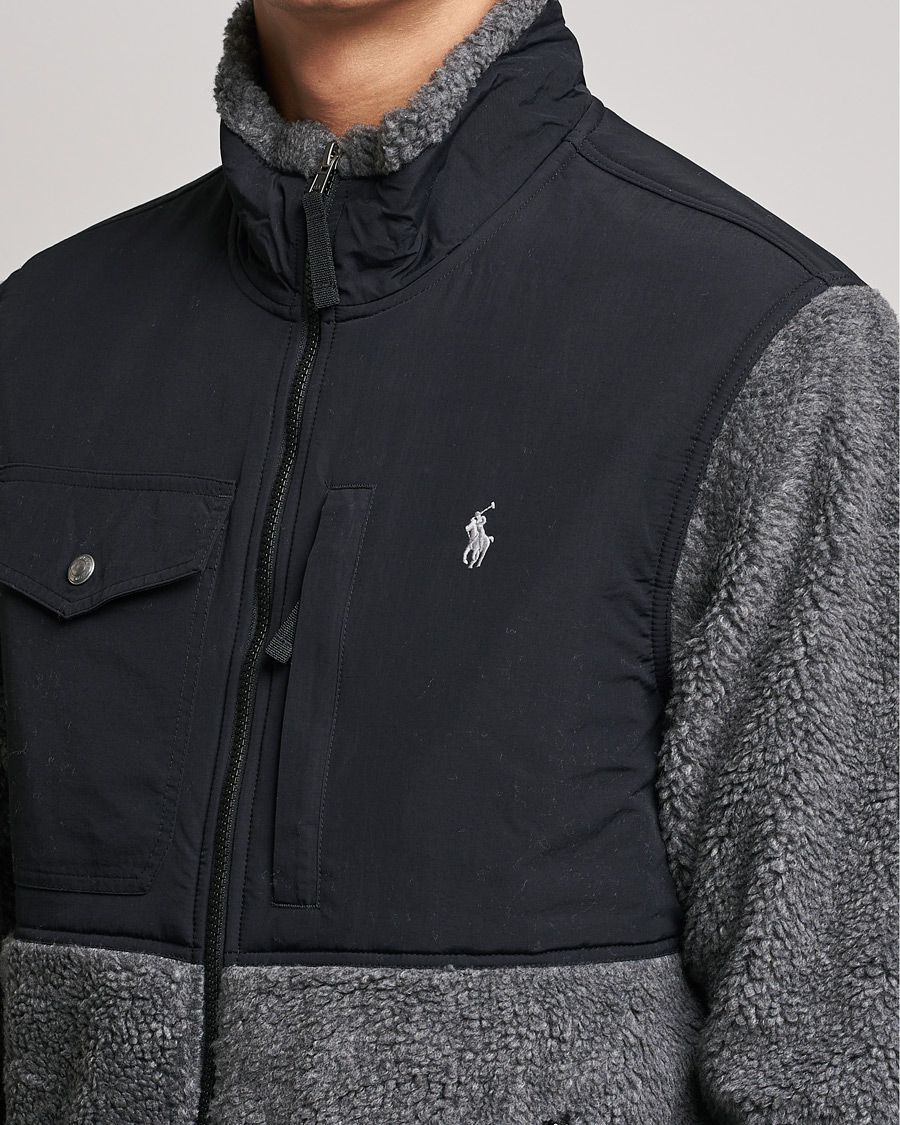 Homme | Pulls Et Tricots | Polo Ralph Lauren | Bonded Sherpa Full Zip Sweater Charcoal/Black