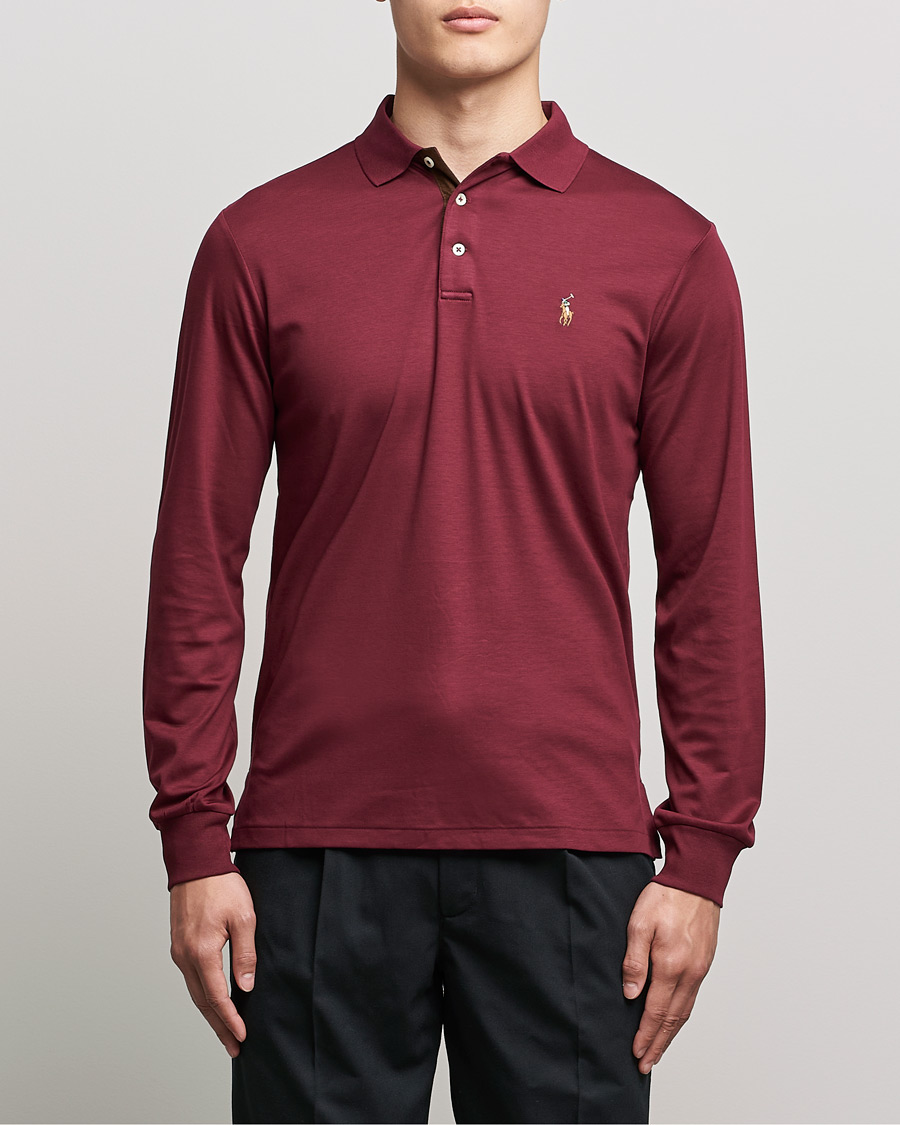 Homme | Pulls Et Tricots | Polo Ralph Lauren | Luxury Pima Cotton Long Sleeve Polo Classic Wine