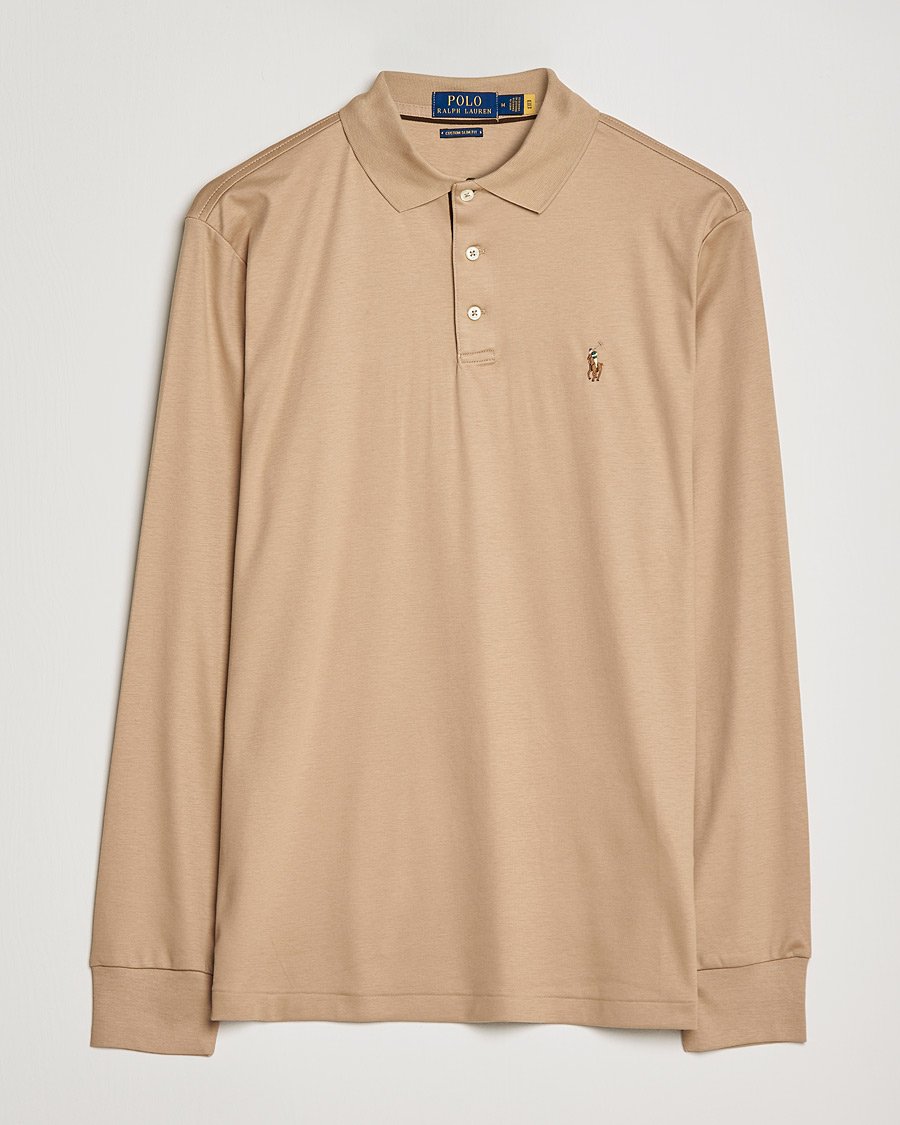 Homme | Pulls Et Tricots | Polo Ralph Lauren | Luxury Pima Cotton Long Sleeve Polo Vintage Khaki