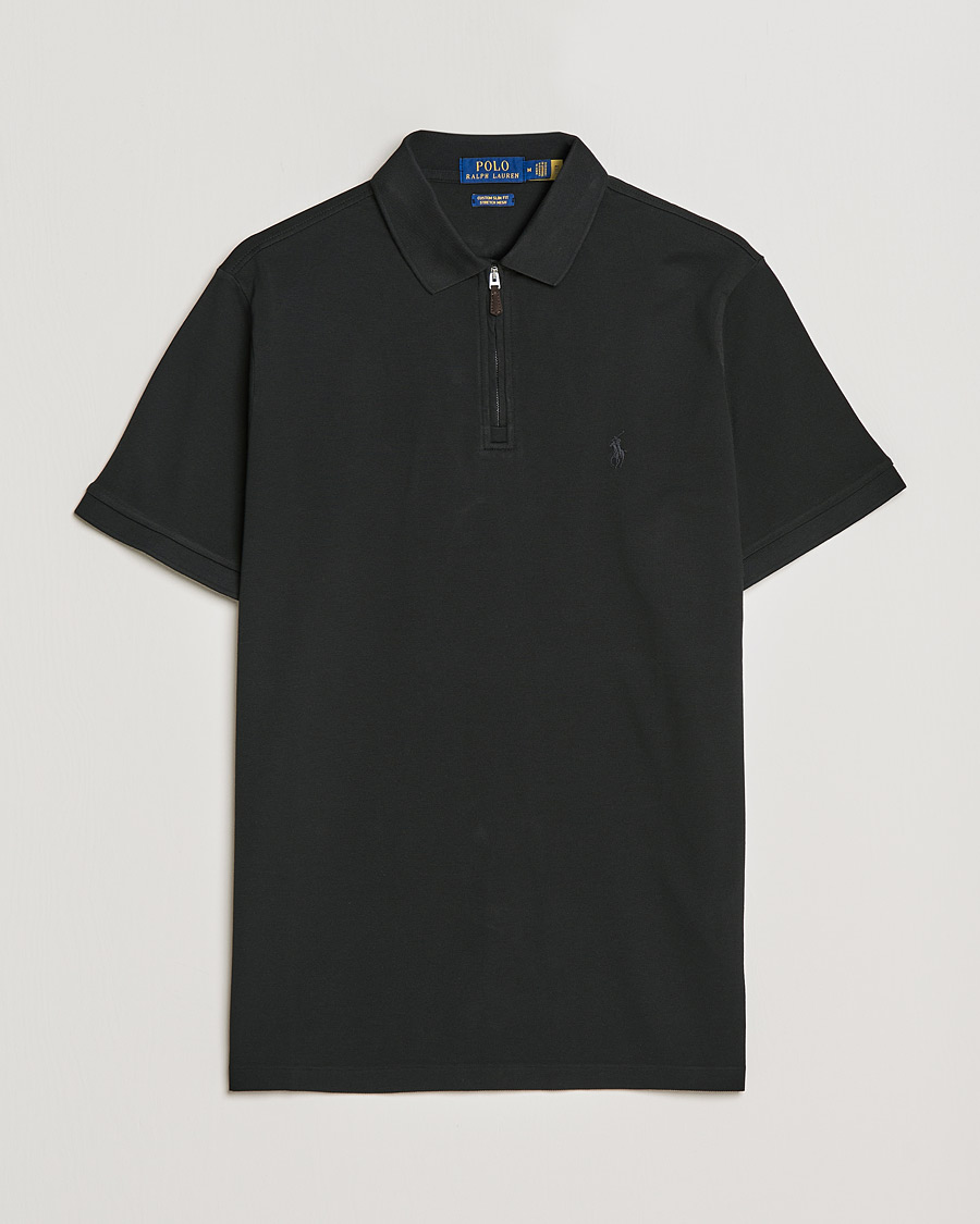 Homme | Polos | Polo Ralph Lauren | Custom Slim Fit Half Zip Polo Black