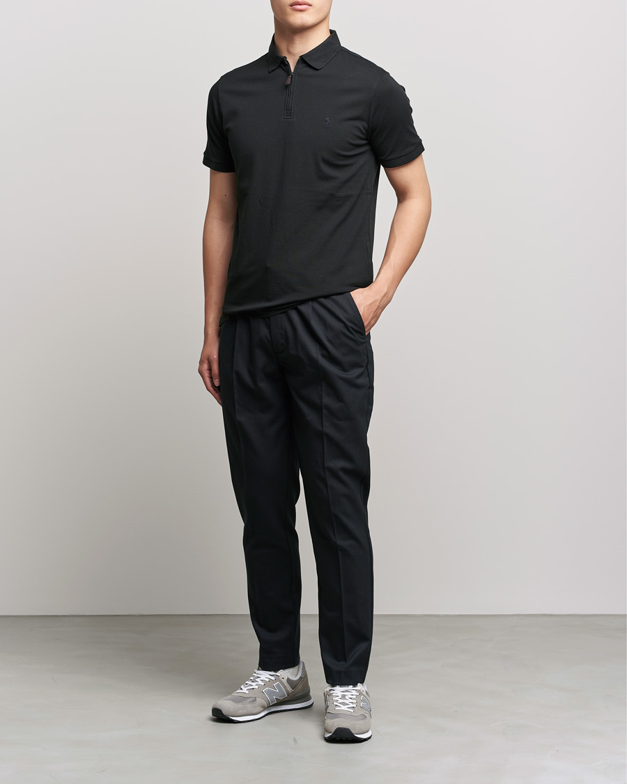 Homme | Polos | Polo Ralph Lauren | Custom Slim Fit Half Zip Polo Black
