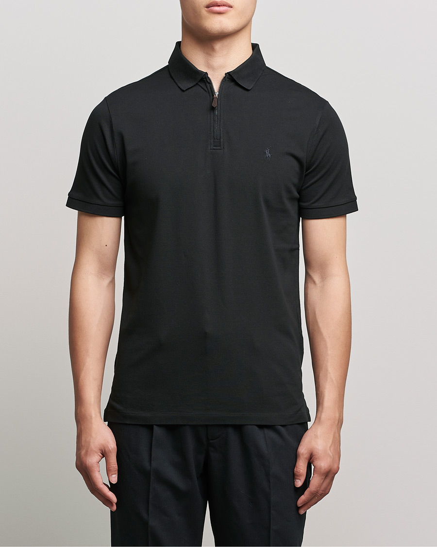 Homme | Polos | Polo Ralph Lauren | Custom Slim Fit Half Zip Polo Black