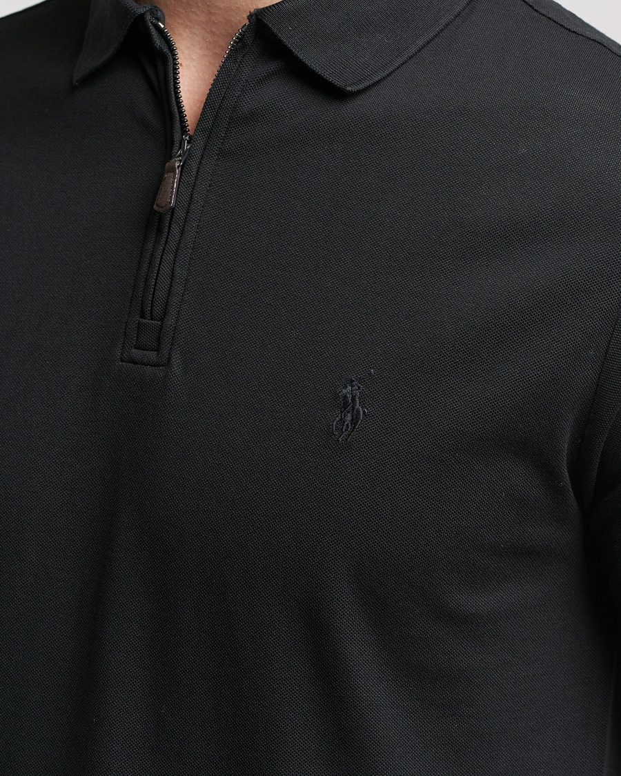 Homme | Polos | Polo Ralph Lauren | Custom Slim Fit Half Zip Polo Black