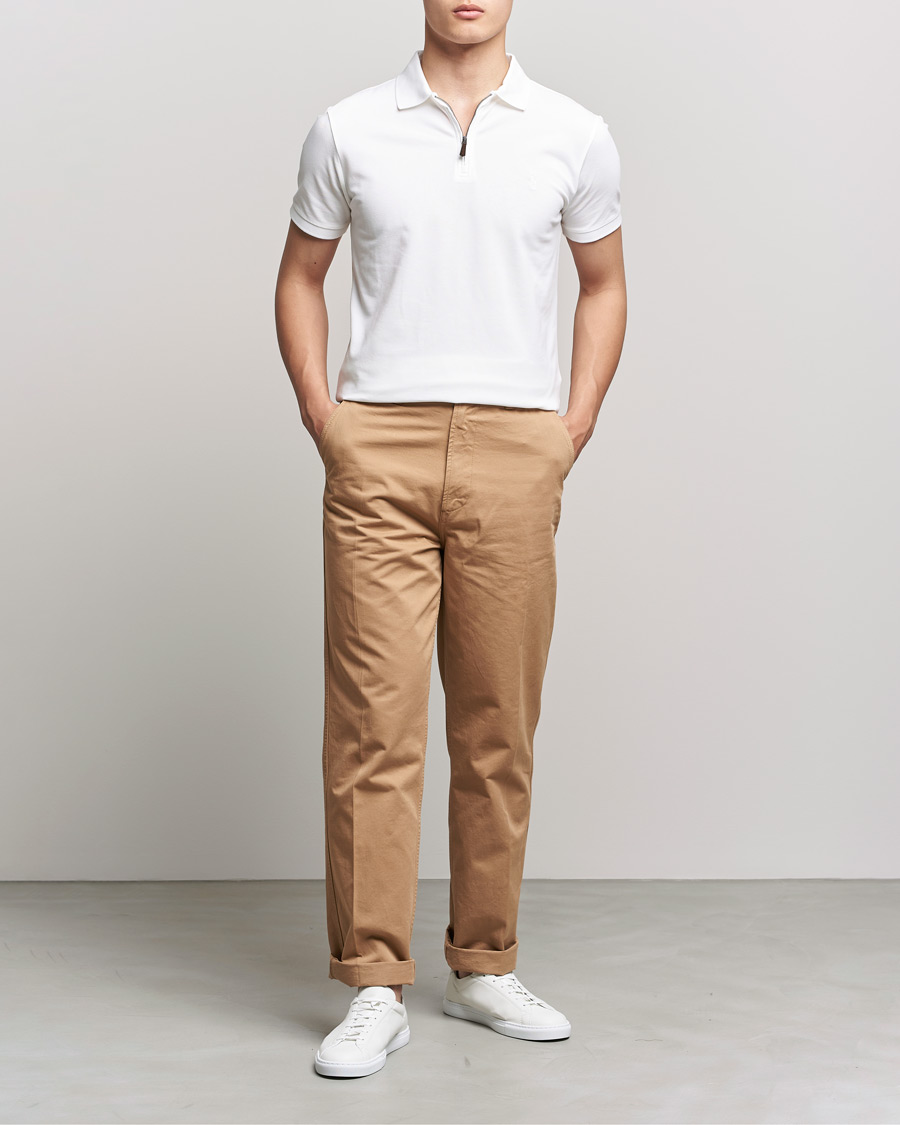 Homme | Polos | Polo Ralph Lauren | Custom Slim Fit Half Zip Polo White