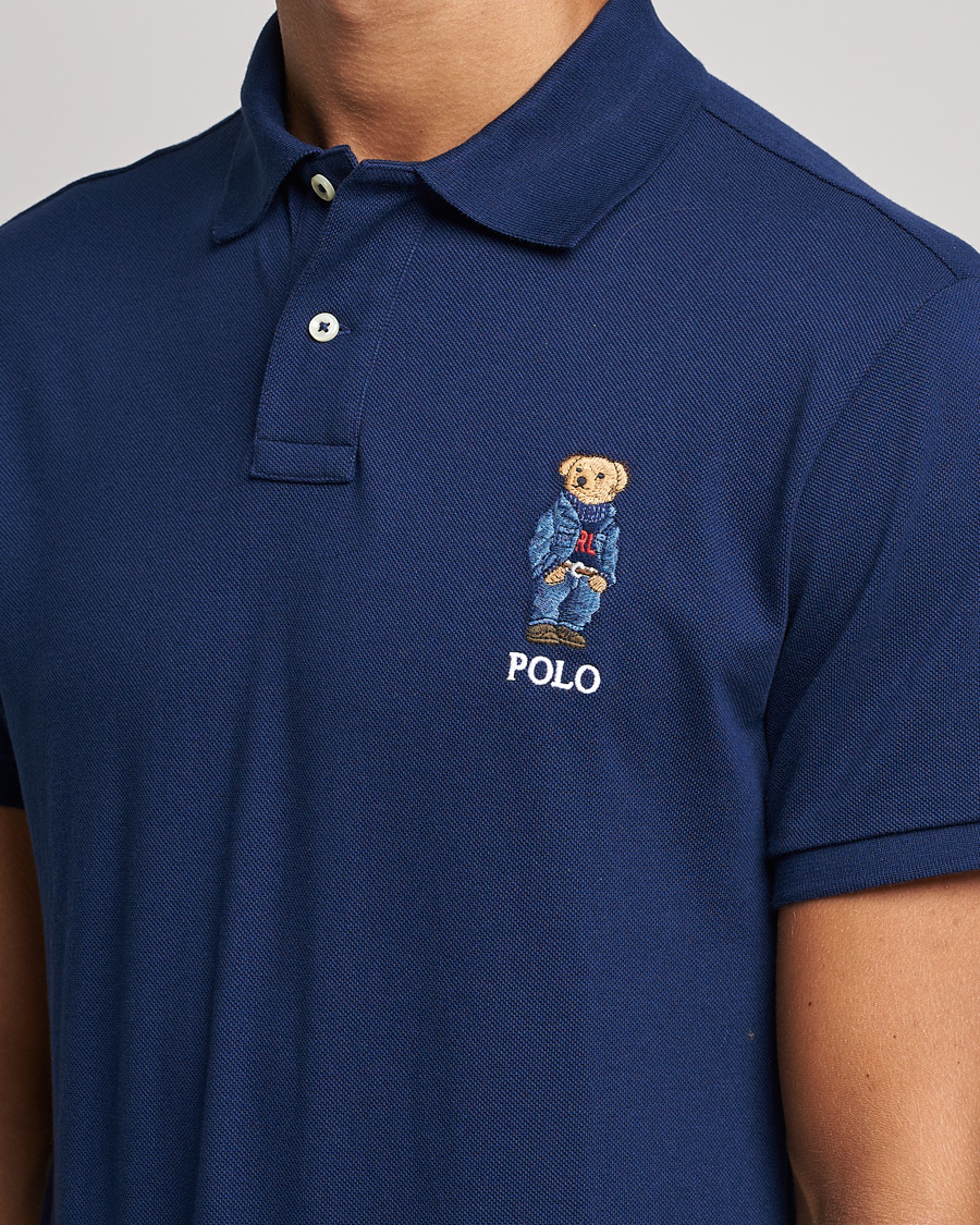 Homme | Polos | Polo Ralph Lauren | Custom Slim Fit Denim Bear Polo Newport Navy