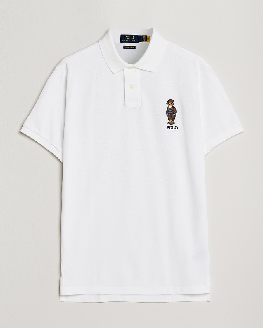 Homme | Polos | Polo Ralph Lauren | Custom Slim Fit Denim Bear Polo White