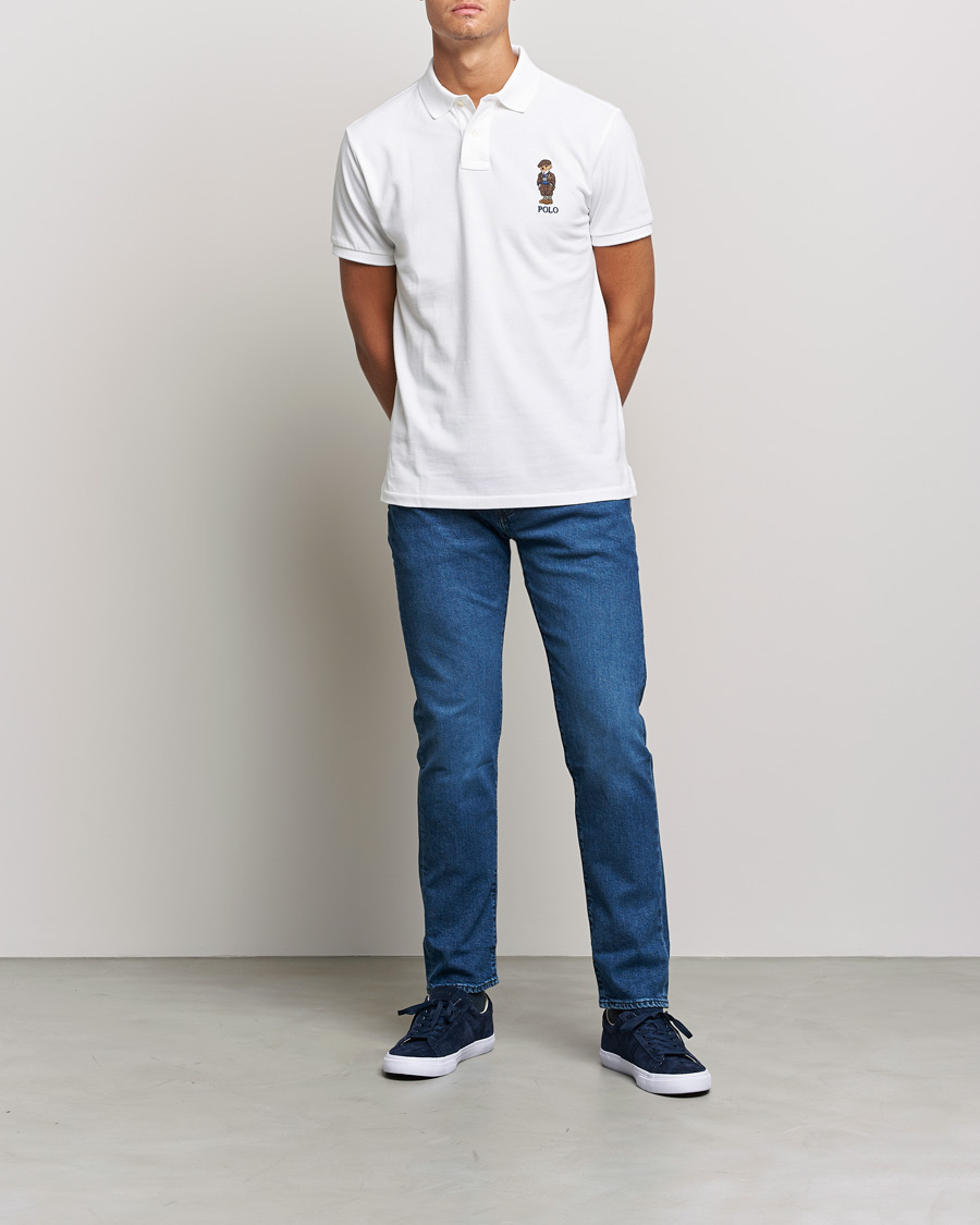 Homme | Polos | Polo Ralph Lauren | Custom Slim Fit Denim Bear Polo White