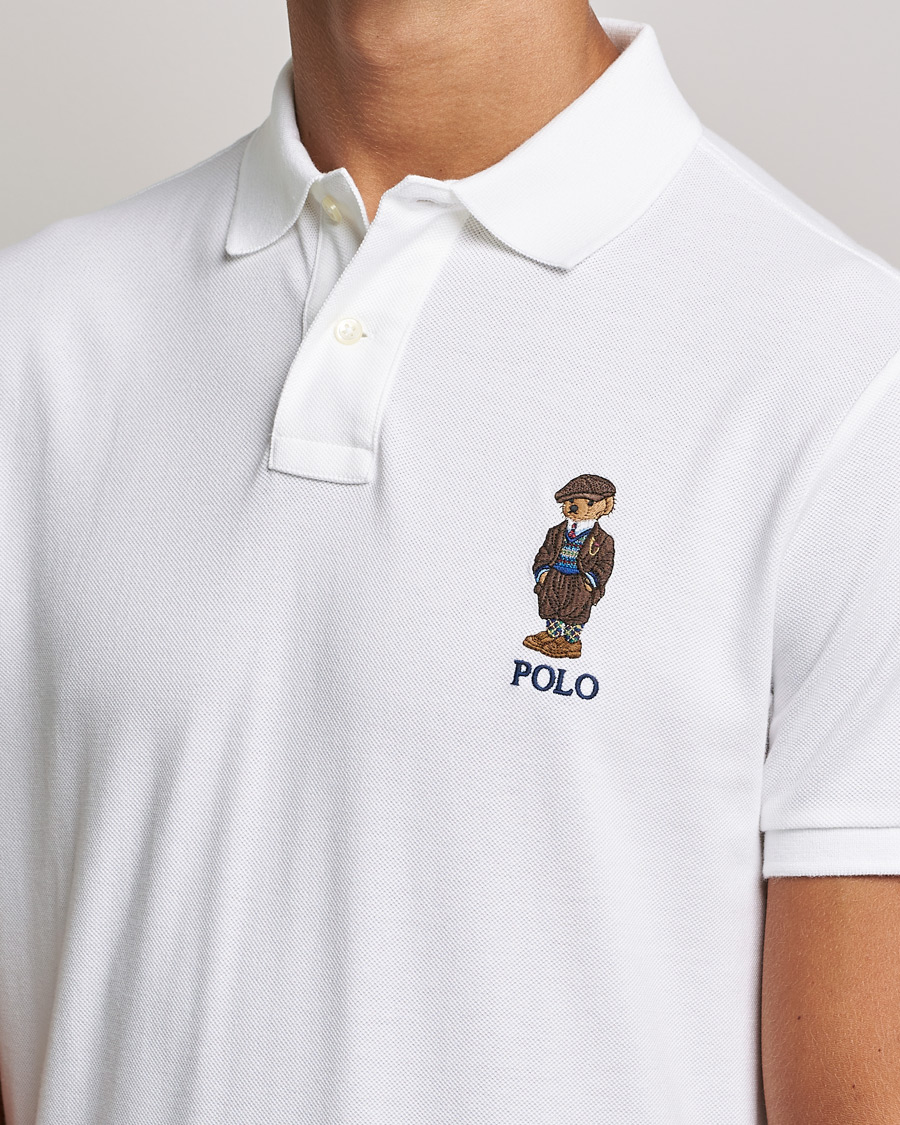 Homme | Polos | Polo Ralph Lauren | Custom Slim Fit Denim Bear Polo White