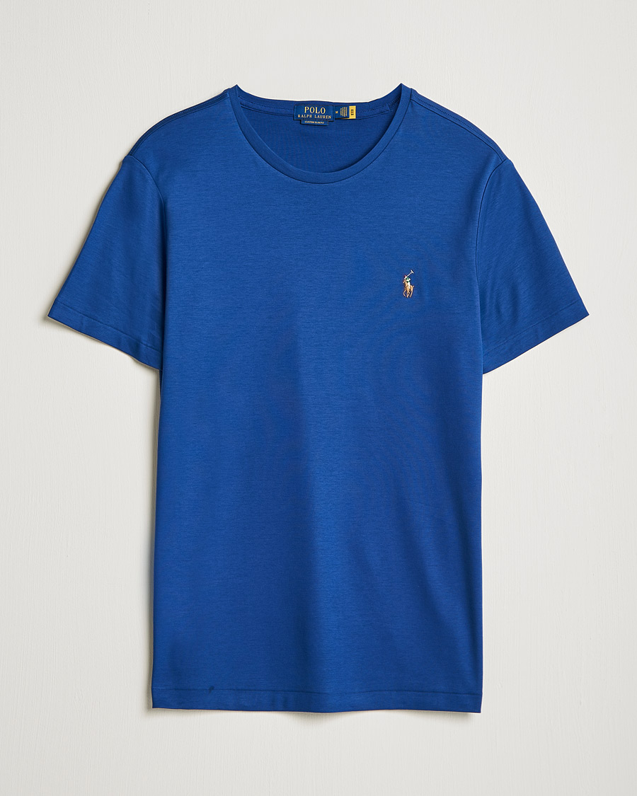 Homme | T-shirts | Polo Ralph Lauren | Luxury Pima Cotton Crew Neck Tee Harrison Blue
