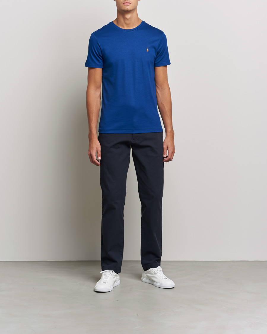 Homme | T-shirts | Polo Ralph Lauren | Luxury Pima Cotton Crew Neck Tee Harrison Blue