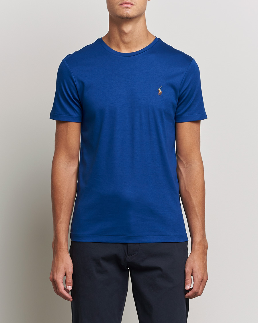 Homme | T-shirts | Polo Ralph Lauren | Luxury Pima Cotton Crew Neck Tee Harrison Blue
