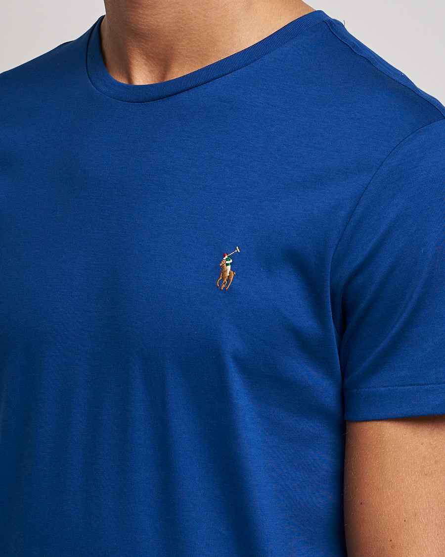 Homme | T-shirts | Polo Ralph Lauren | Luxury Pima Cotton Crew Neck Tee Harrison Blue