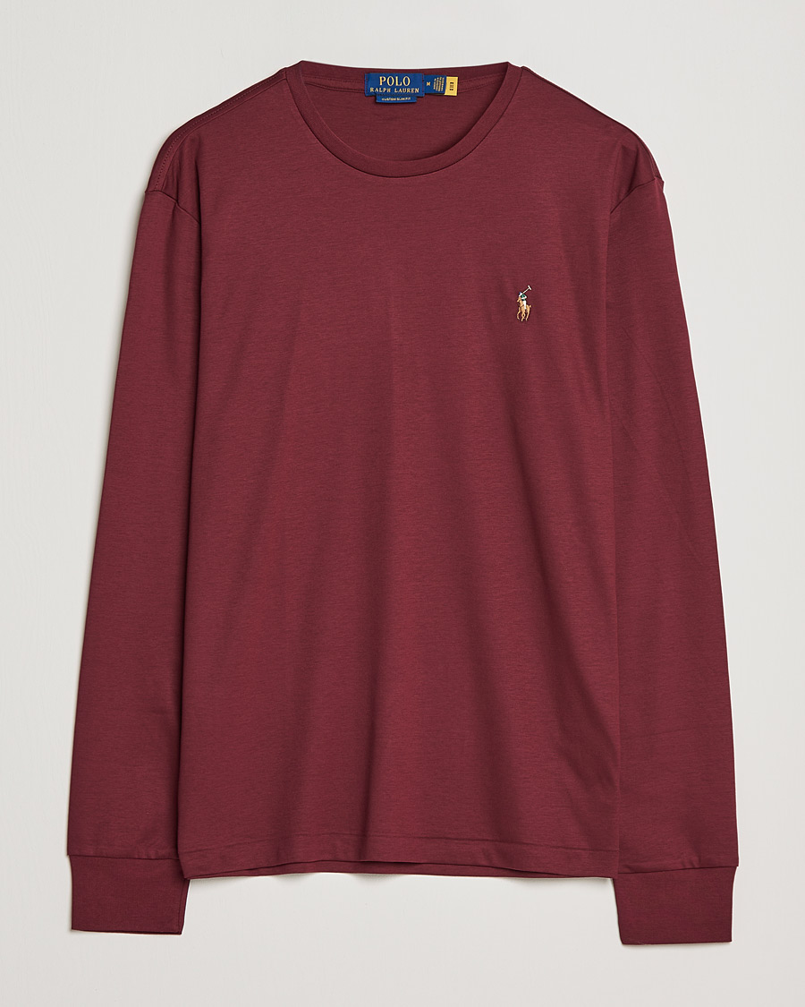 Homme | T-shirts | Polo Ralph Lauren | Luxury Pima Cotton Long Sleeve Tee Classic Wine