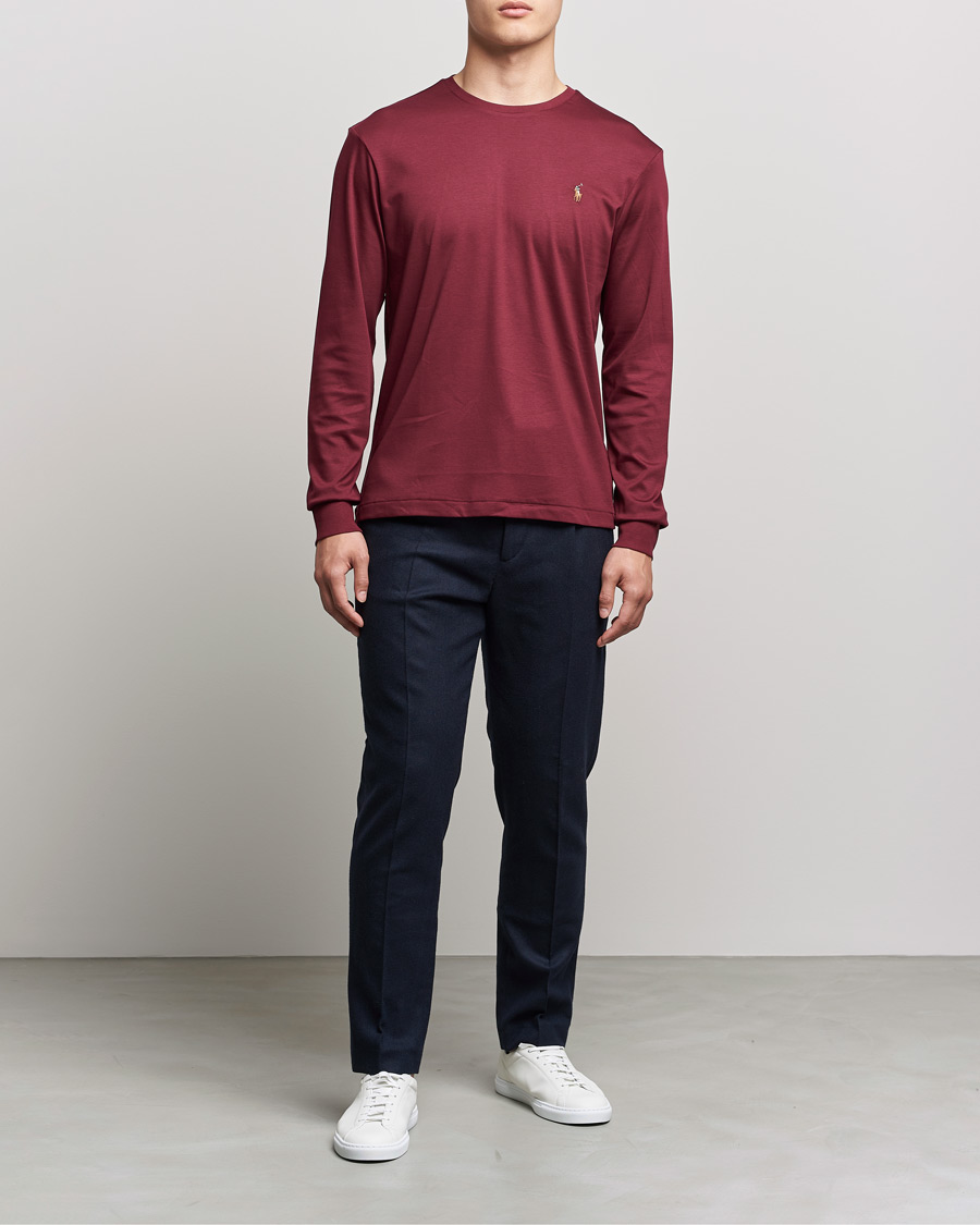 Homme | T-shirts | Polo Ralph Lauren | Luxury Pima Cotton Long Sleeve Tee Classic Wine