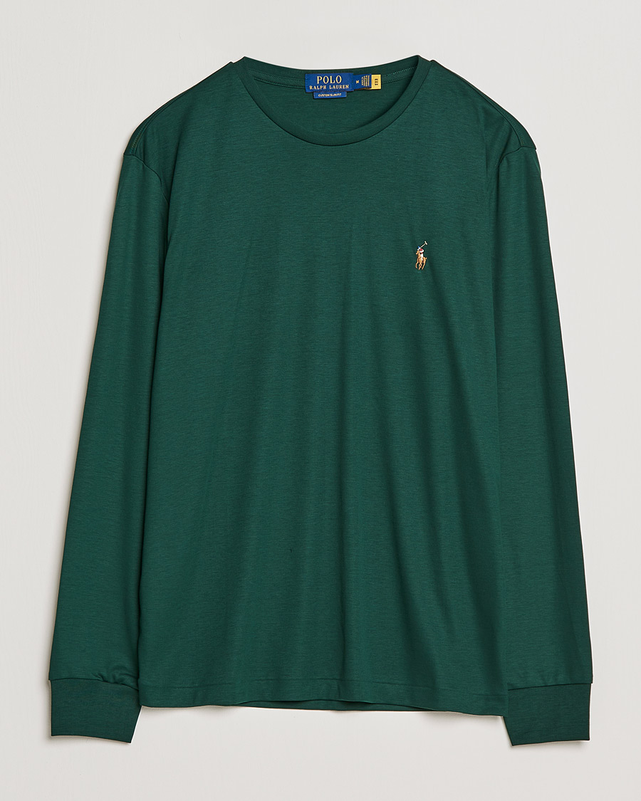 Homme | T-shirts | Polo Ralph Lauren | Luxury Pima Cotton Long Sleeve Tee College Green