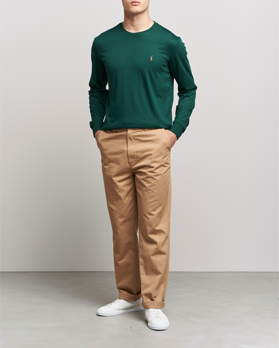 Homme | T-shirts | Polo Ralph Lauren | Luxury Pima Cotton Long Sleeve Tee College Green