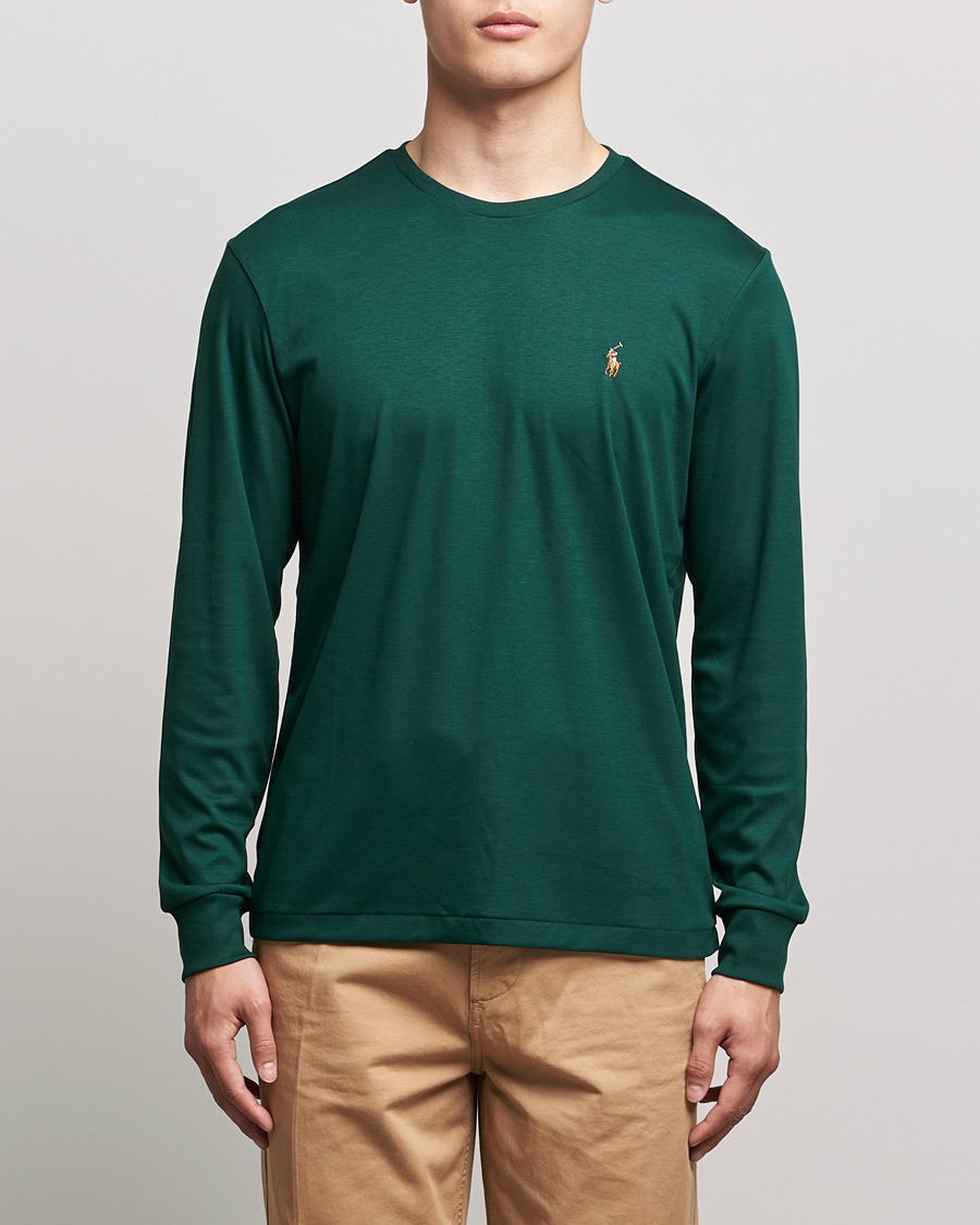 Homme | T-shirts | Polo Ralph Lauren | Luxury Pima Cotton Long Sleeve Tee College Green
