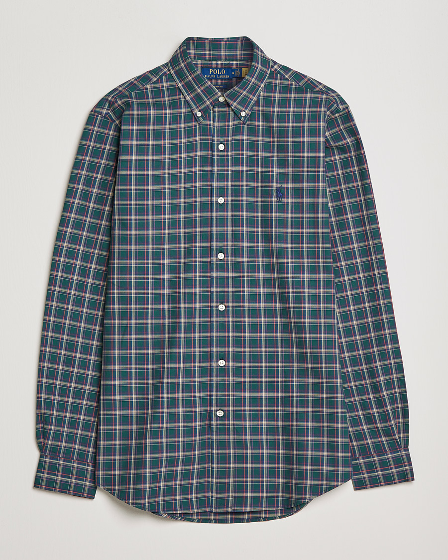 Homme | Chemises | Polo Ralph Lauren | Custom Fit Twill Checked Shirt Green/Cream