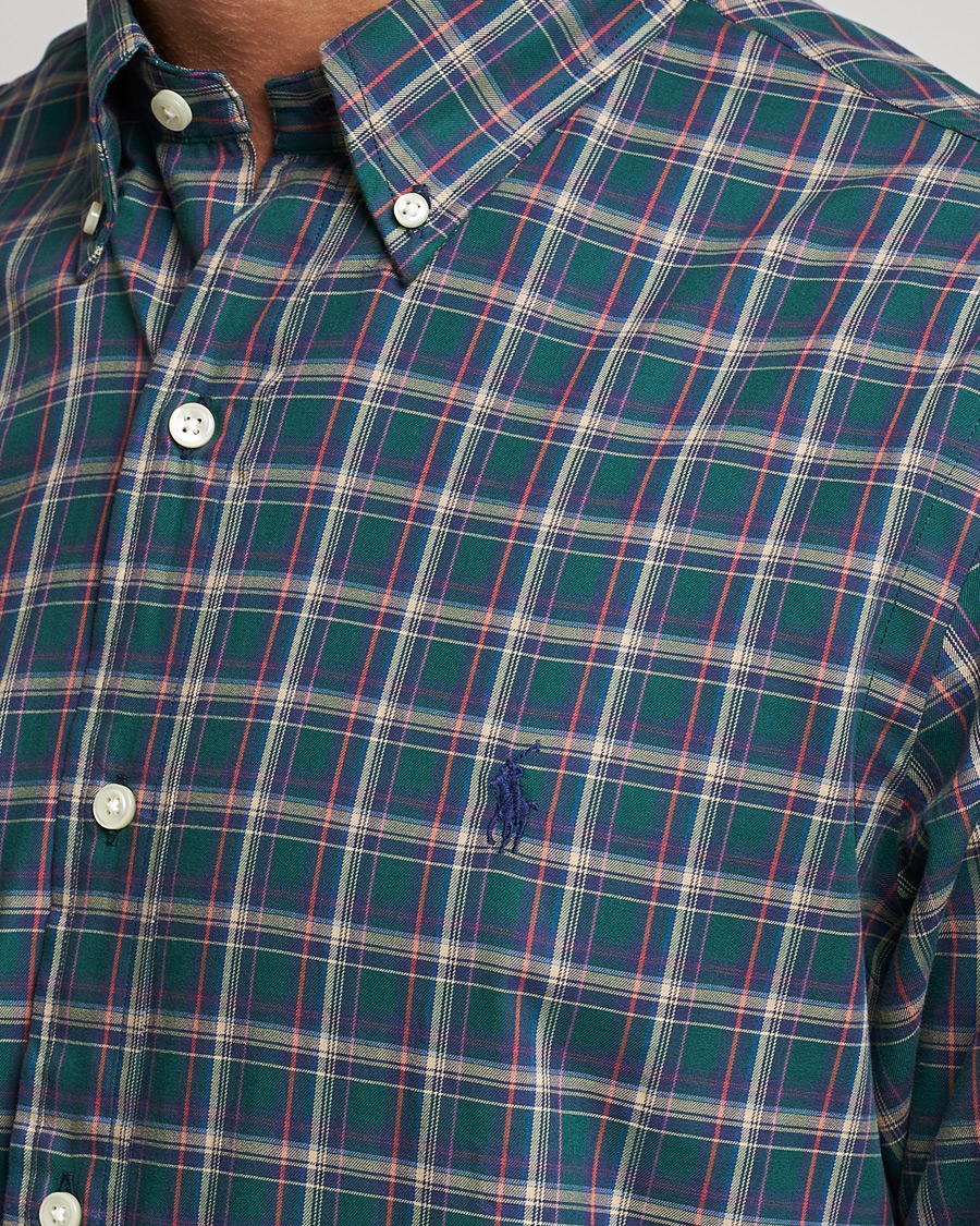 Homme | Chemises | Polo Ralph Lauren | Custom Fit Twill Checked Shirt Green/Cream