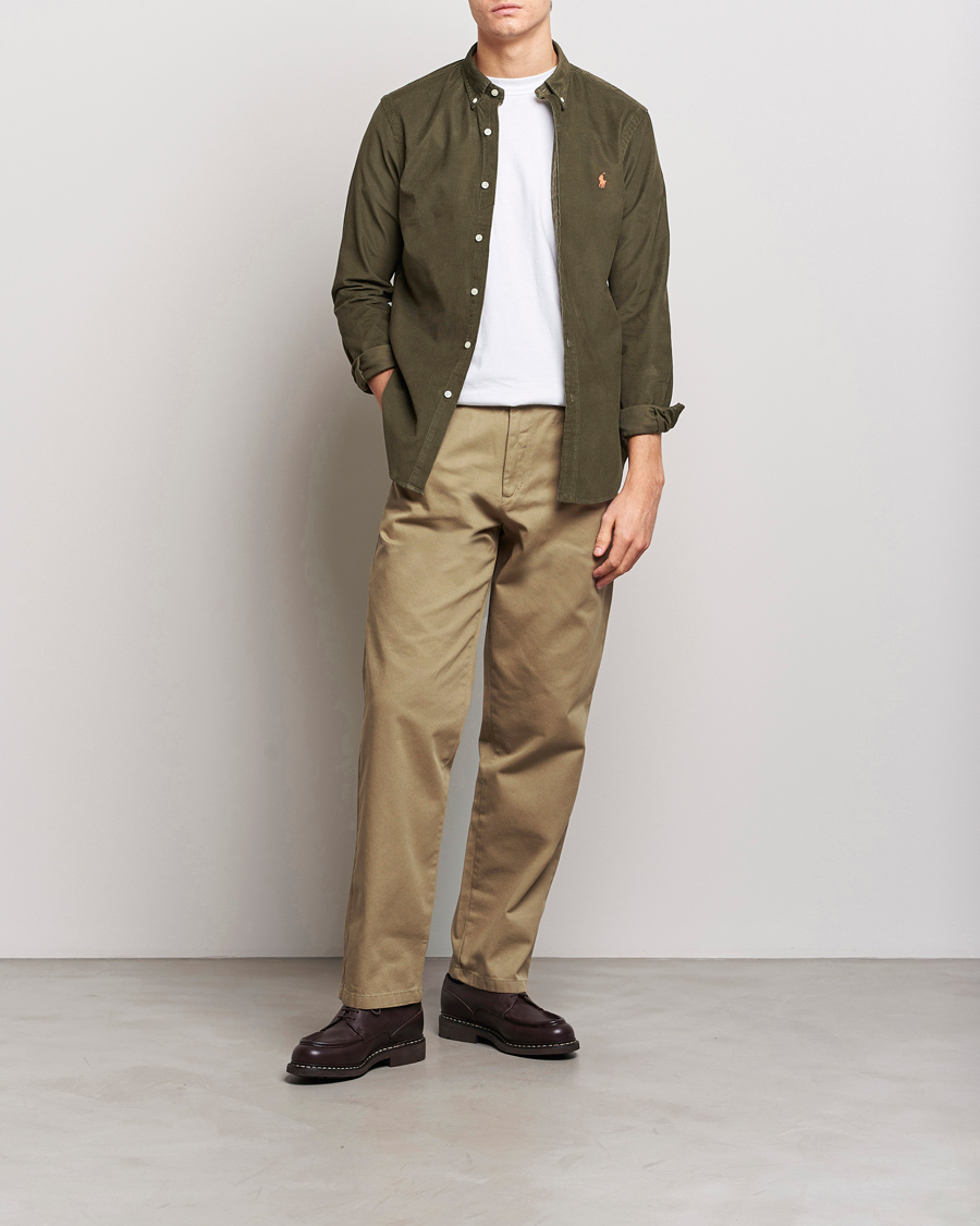 Homme | Chemises | Polo Ralph Lauren | Slim Fit Corduroy Shirt Canopy Olive