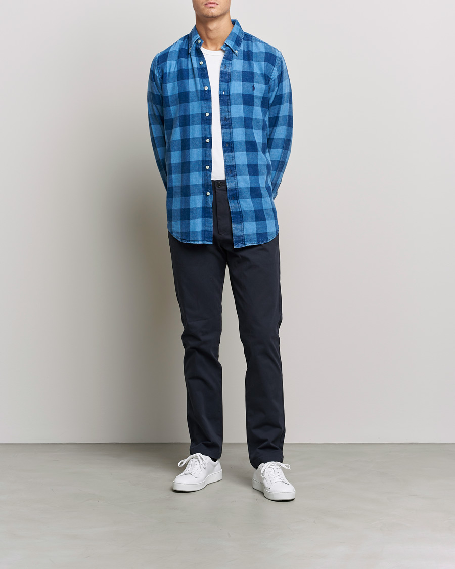 Homme | Chemises | Polo Ralph Lauren | Custom Fit Double Faced Checked Shirt Blue/Black