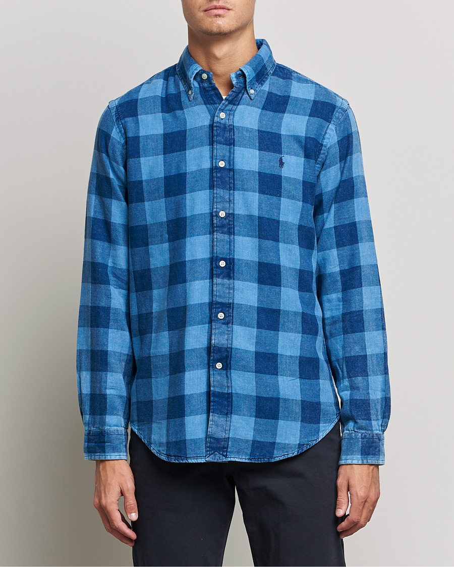 Homme | Chemises | Polo Ralph Lauren | Custom Fit Double Faced Checked Shirt Blue/Black