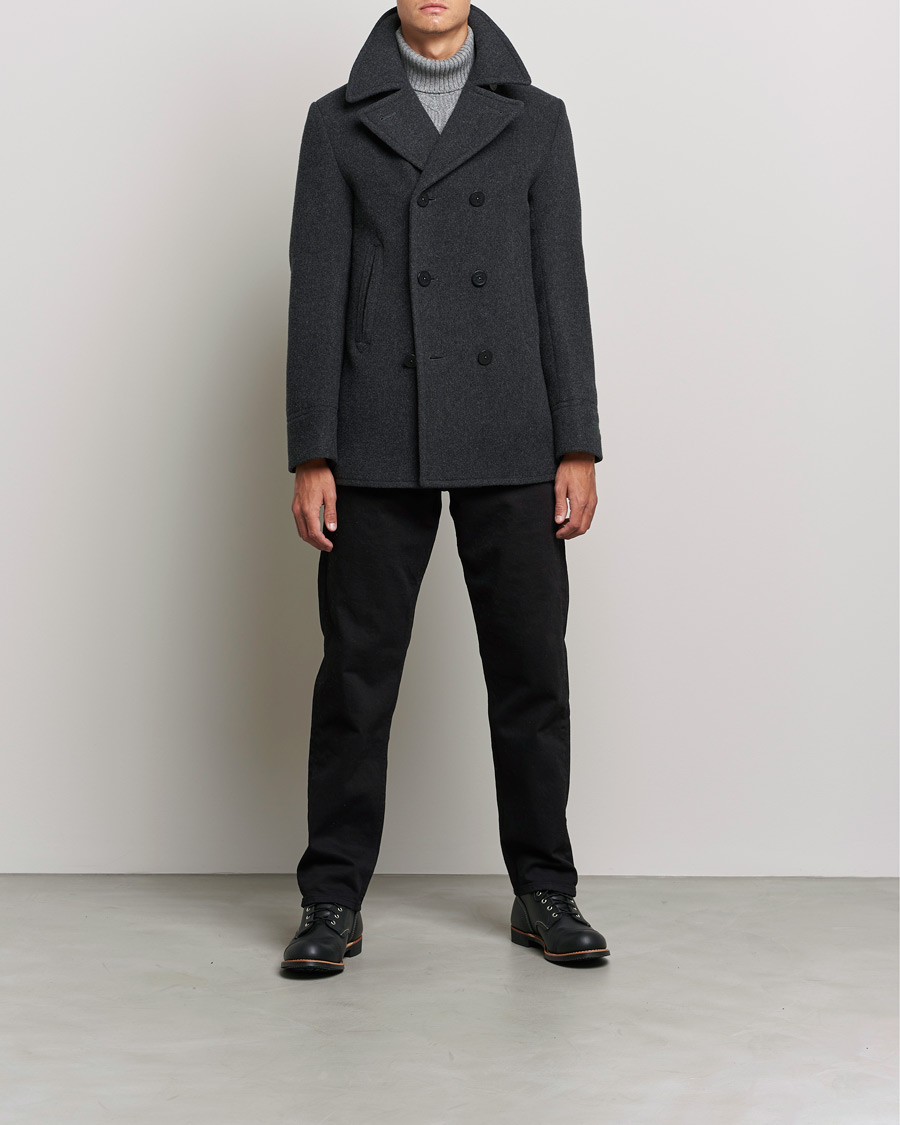 Homme | Manteaux Et Vestes | Polo Ralph Lauren | Wool Melton Peacoat Navy Charcoal
