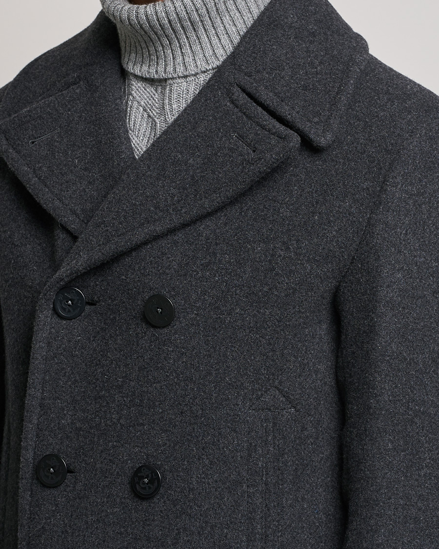 Homme | Manteaux Et Vestes | Polo Ralph Lauren | Wool Melton Peacoat Navy Charcoal