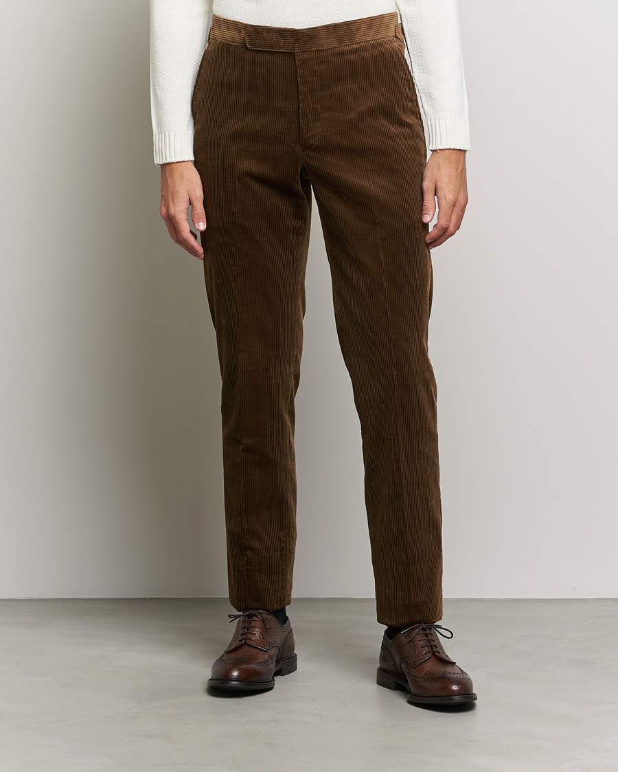Homme | Pantalons | Polo Ralph Lauren | Corduroy Pleated Drawstring Trousers Snuff