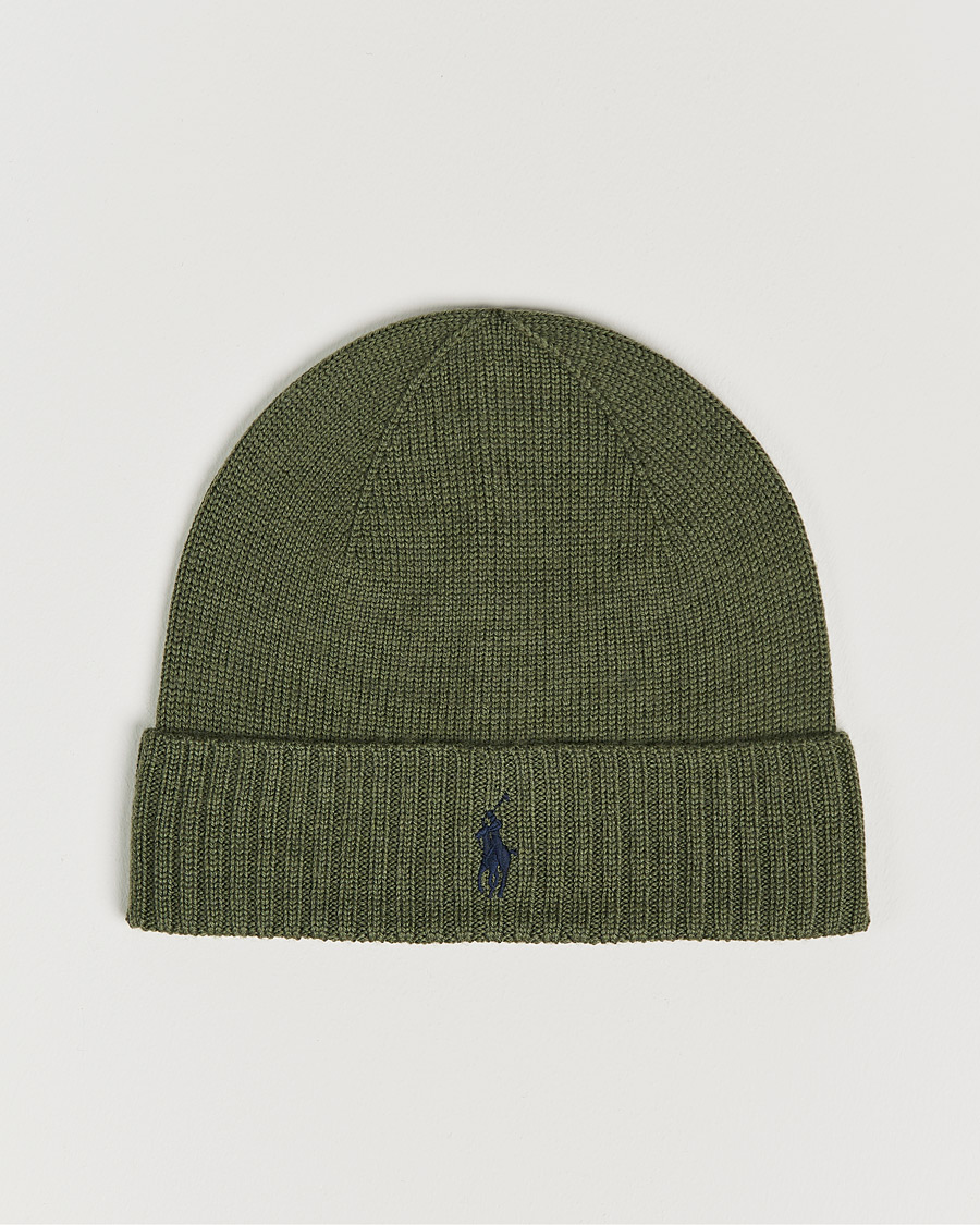 Homme | Polo Ralph Lauren Merino Wool Beanie Army Olive Heather | Polo Ralph Lauren | Merino Wool Beanie Army Olive Heather