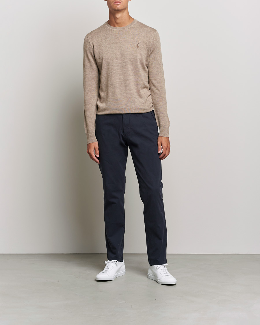 Homme | Pulls Et Tricots | Polo Ralph Lauren | Merino Crew Neck Pullover Light Walnut Heather