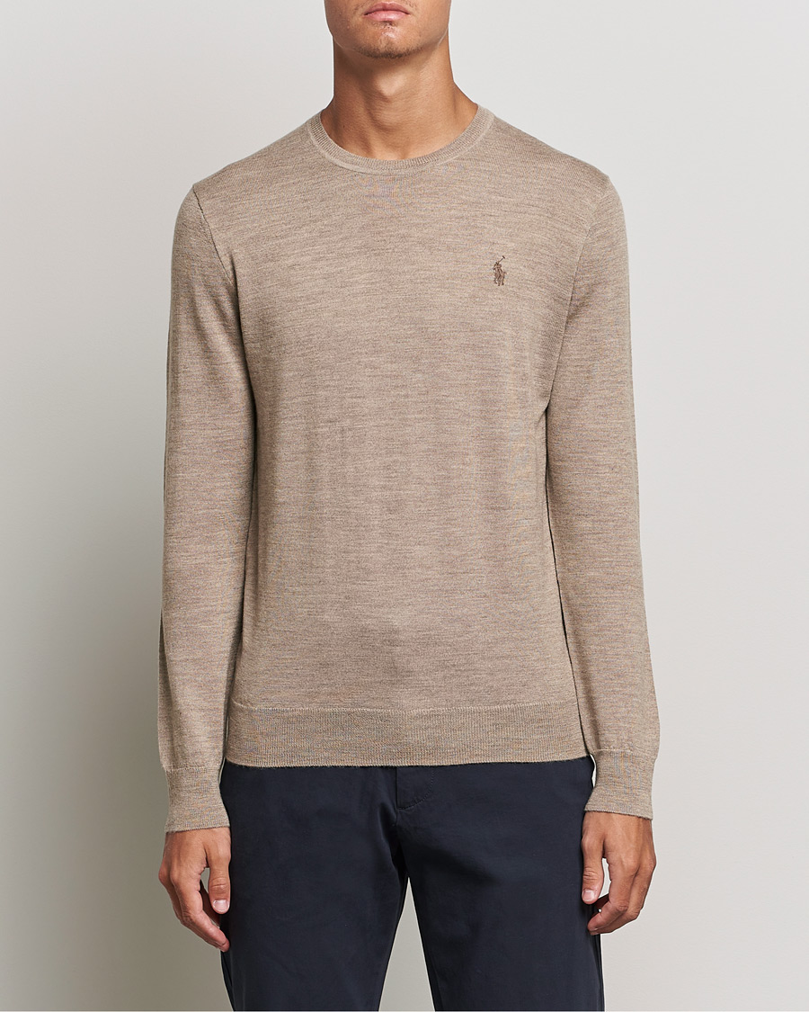 Homme | Pulls Et Tricots | Polo Ralph Lauren | Merino Crew Neck Pullover Light Walnut Heather