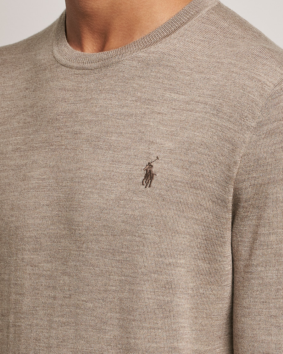 Homme | Pulls Et Tricots | Polo Ralph Lauren | Merino Crew Neck Pullover Light Walnut Heather