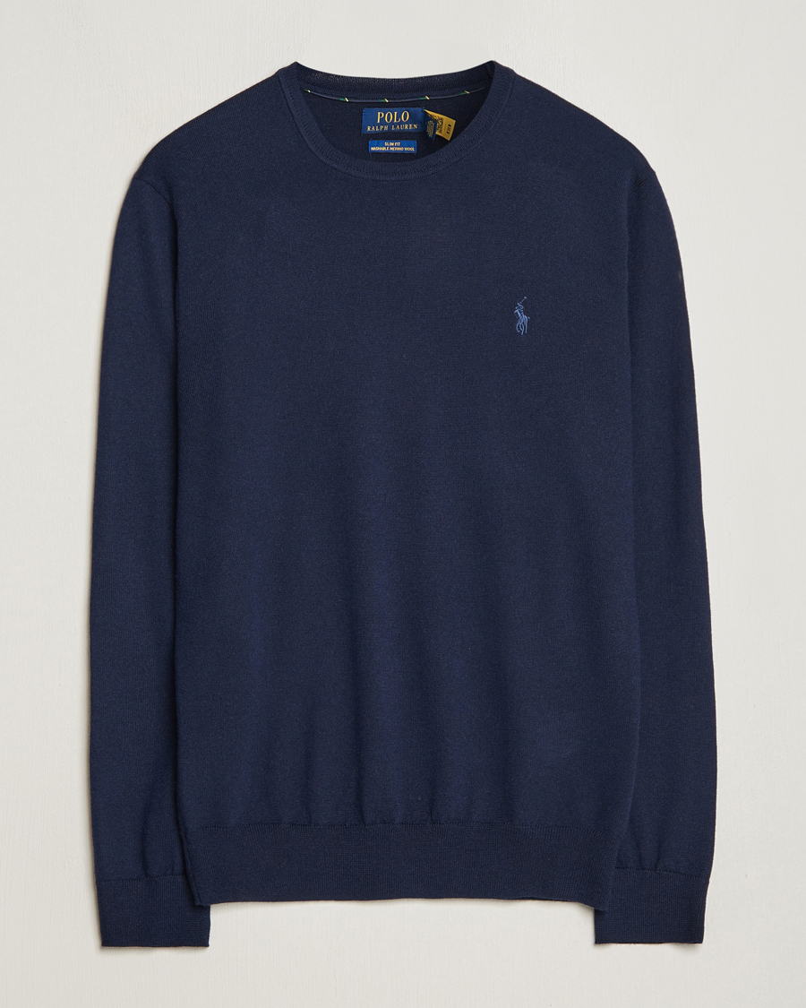 Homme | Pulls Et Tricots | Polo Ralph Lauren | Merino Crew Neck Pullover Hunter Navy