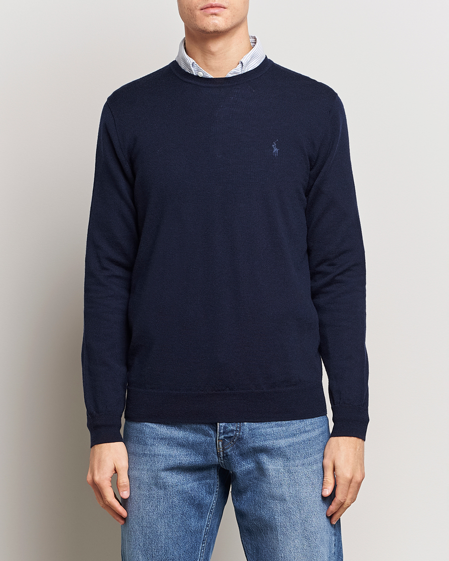 Homme | Pulls Et Tricots | Polo Ralph Lauren | Merino Crew Neck Pullover Hunter Navy