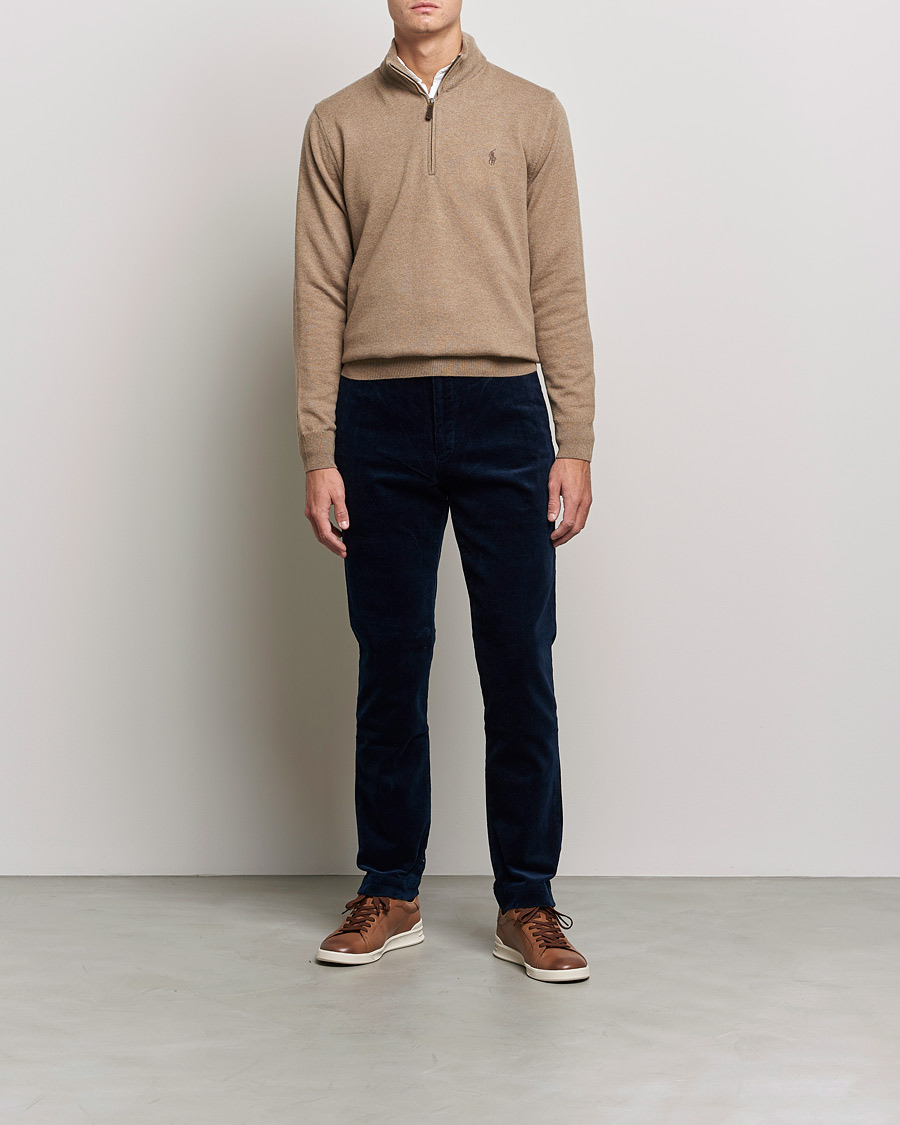 Homme | Pulls Et Tricots | Polo Ralph Lauren | Merino Half Zip Sweater Honey Brown Heather