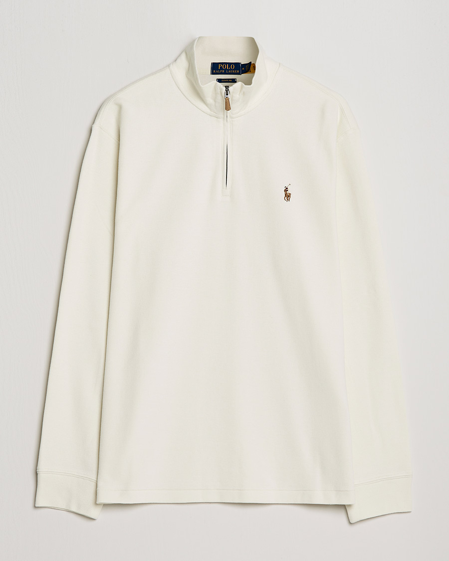Homme | Pulls Et Tricots | Polo Ralph Lauren | Double Knit Jaquard Half Zip Sweater Parchment Cream