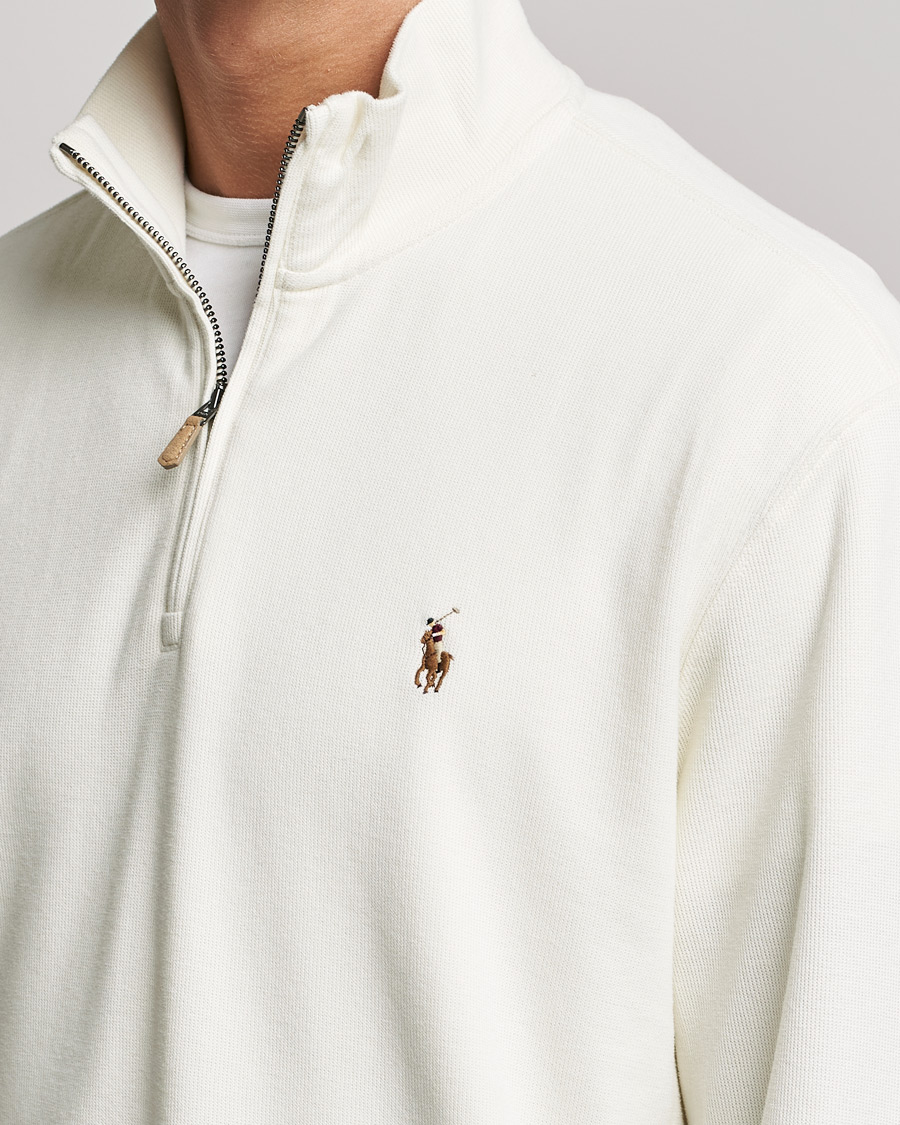 Homme | Pulls Et Tricots | Polo Ralph Lauren | Double Knit Jaquard Half Zip Sweater Parchment Cream