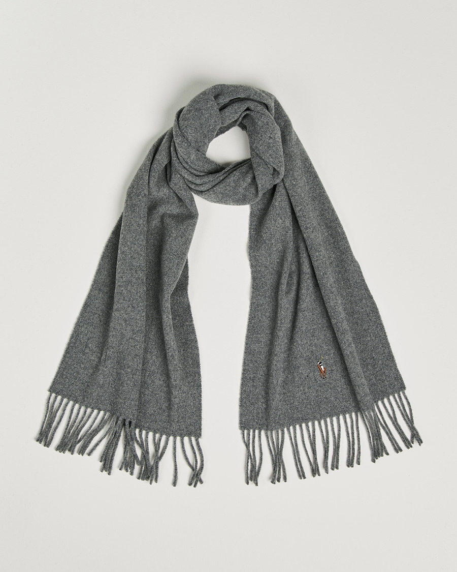 Homme | Polo Ralph Lauren Signature Wool Scarf Fawn Grey Heather | Polo Ralph Lauren | Signature Wool Scarf Fawn Grey Heather