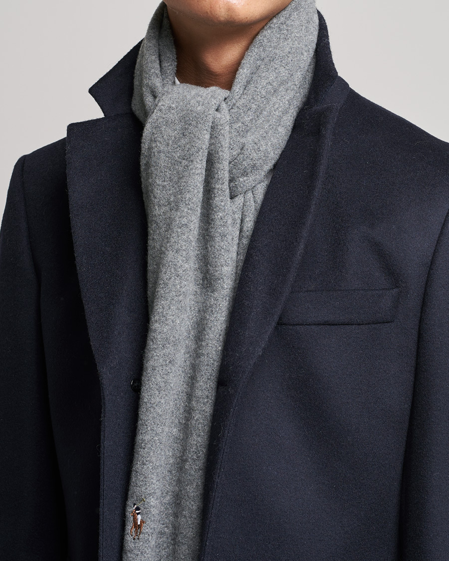 Homme | Polo Ralph Lauren Signature Wool Scarf Fawn Grey Heather | Polo Ralph Lauren | Signature Wool Scarf Fawn Grey Heather