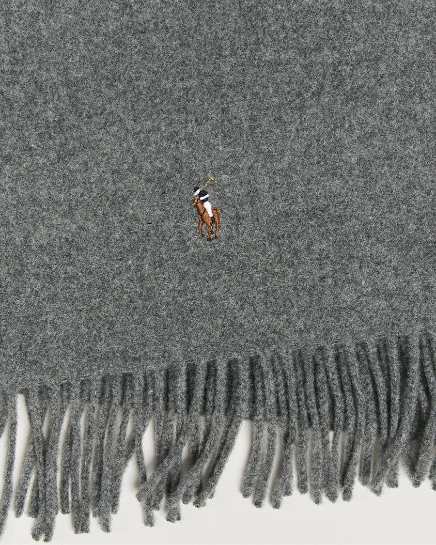 Homme | Polo Ralph Lauren Signature Wool Scarf Fawn Grey Heather | Polo Ralph Lauren | Signature Wool Scarf Fawn Grey Heather