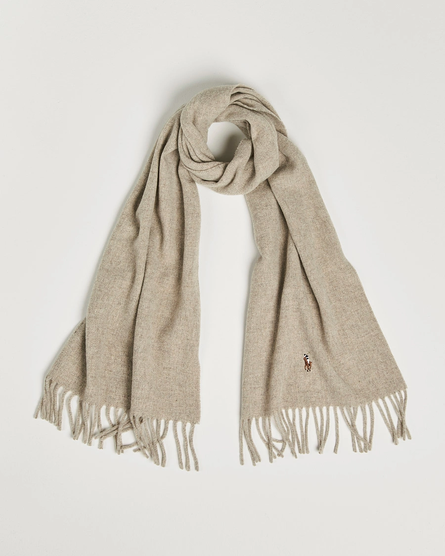 Homme | Polo Ralph Lauren Signature Wool Scarf Oatmeal Heather | Polo Ralph Lauren | Signature Wool Scarf Oatmeal Heather