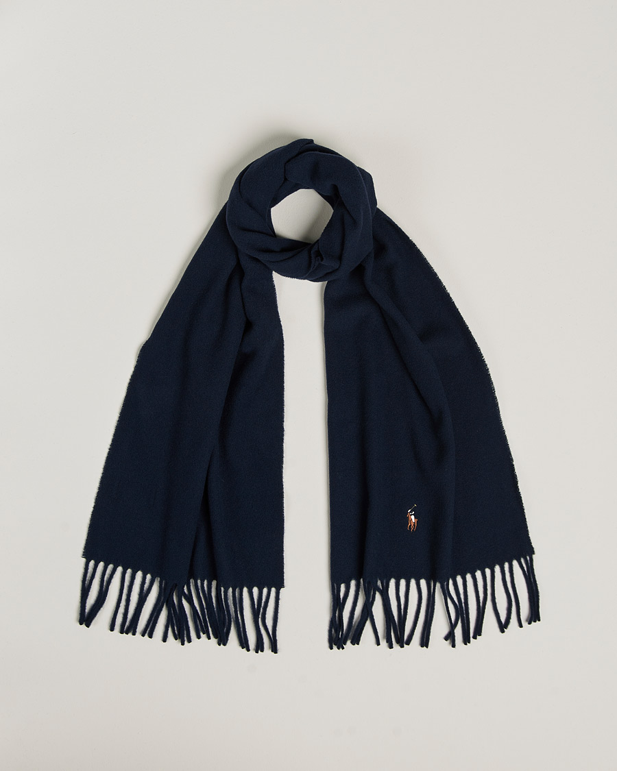 Homme | Polo Ralph Lauren Signature Wool Scarf Hunter Navy | Polo Ralph Lauren | Signature Wool Scarf Hunter Navy