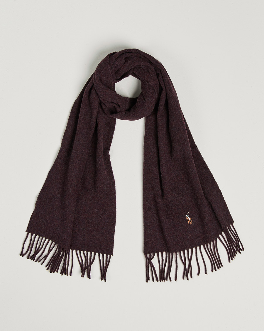 Homme | Polo Ralph Lauren Signature Wool Scarf Aged Wine Heather | Polo Ralph Lauren | Signature Wool Scarf Aged Wine Heather