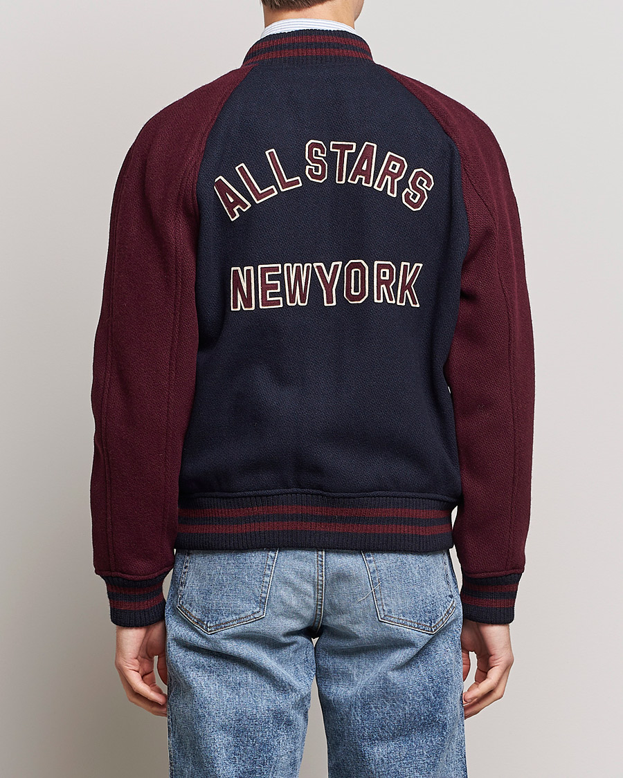 Homme | Manteaux Et Vestes | Polo Ralph Lauren | Varsity Lined Bomber Jacket Hunter Navy/Rich Ruby