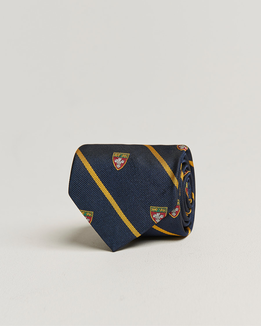 Homme | Polo Ralph Lauren Crest Striped Tie Navy | Polo Ralph Lauren | Crest Striped Tie Navy